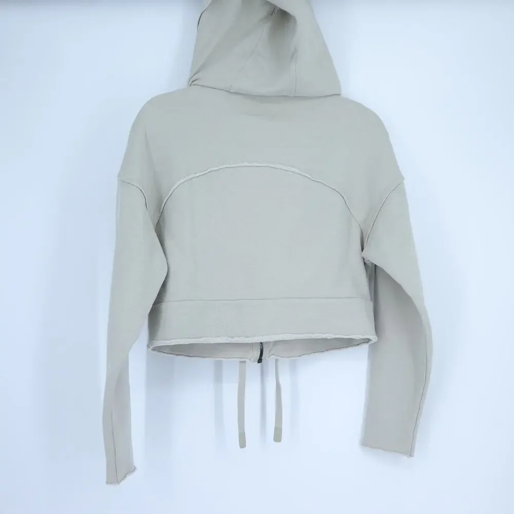Alo Cruiser Hoodie Sweatshirt Cropped Full Zip Light Sage French Terry Women's S